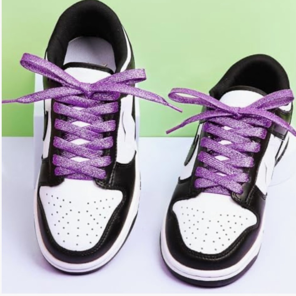 Shine Bright: Add Sparkle to Your Step! Two pairs magenta and black sparkle 55”